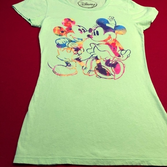 Disney Tops - Disney Mickey and Mouse lime green Tee shirt
